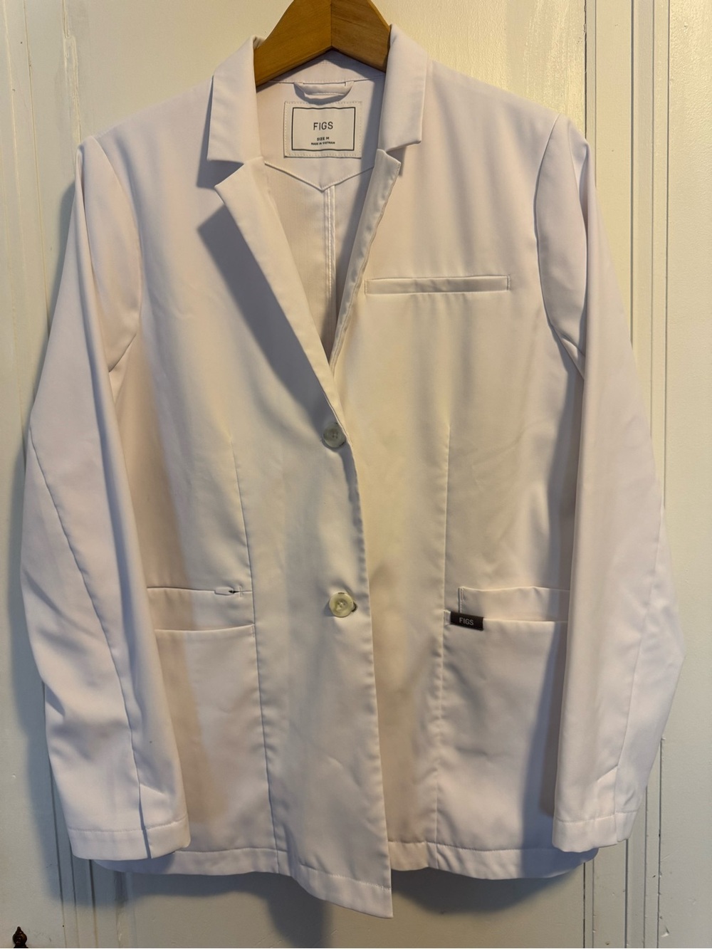 FIGS White Women's Tailored Medical Blazer Jacket